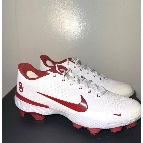 Nike Alpha Huarache Elite Oklahoma Sooners Baseball Cleats DR0208-101 Men's 9 - Picture 1 of 6